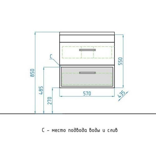 Купить Тумба Style Line Лотос 60 Plus подвесная с раковиной шелк зебрано по низкой цене