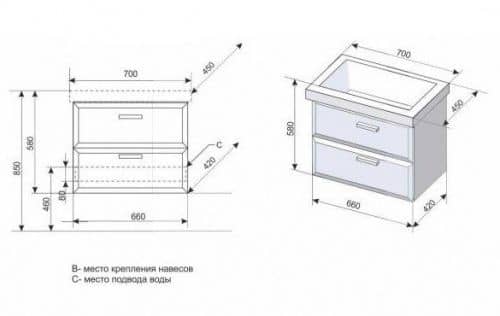 Купить Тумба Style Line Лотос 70 Люкс Plus подвесная с раковиной белая по низкой цене