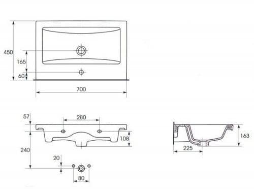 Купить Тумба Style Line Лотос 70 Люкс Plus подвесная с раковиной белая по низкой цене
