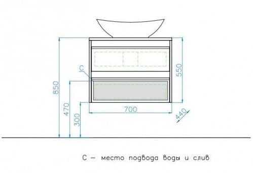 Купить Тумба Style Line Монако 70 Plus подвесная с раковиной ориноко/белый лакобель по низкой цене