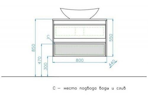 Купить Тумба Style Line Монако 80 Plus подвесная с раковиной ориноко/белый лакобель по низкой цене