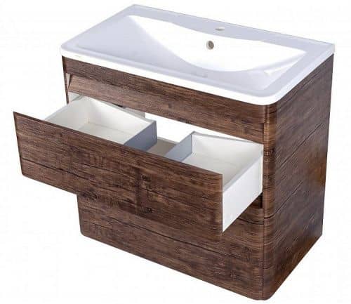 Купить Тумба Style Line Атлантика 80 Люкс Plus подвесная с раковиной старое дерево по низкой цене