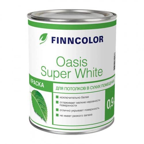 Купить Краска Finncolor Oasis Super White для потолка в/д 0,9 л по низкой цене