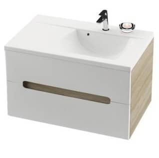 Купить Тумба Ravak Classic II SD 800 L X000000912 под раковину латте/белый глянец по низкой цене