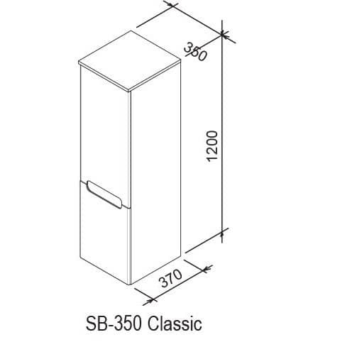Купить Шкаф-пенал Ravak Classic SB 350 X000000941 L латте/белый глянец по низкой цене