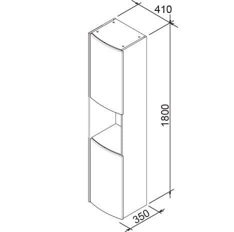 Купить Шкаф-пенал Ravak Rosa SB 350 X000000338 белый глянец по низкой цене