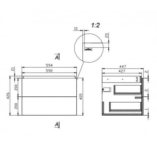 Купить Тумба Cersanit City 60 G-SZ-CITY-CIT60/Gr под раковину серый дуб по низкой цене