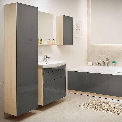 Купить Тумба Cersanit Smart 70 B-SU-SMA-CA70/Gr под раковину Ясень/серый по низкой цене