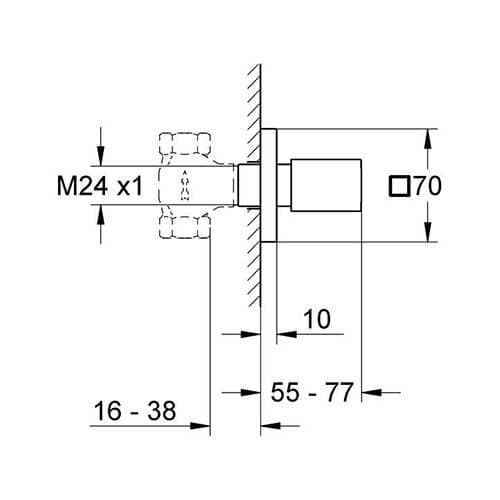 Купить Вентиль Grohe Universal Cube внешняя часть 19910000 по низкой цене