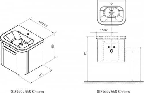 Купить Тумба Ravak Chrome SD 650 X000000637 под раковину глянцевая белая по низкой цене