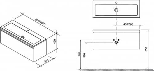 Купить Тумба Ravak SD Clear 1000 X000000760 под раковину белая/вишня по низкой цене