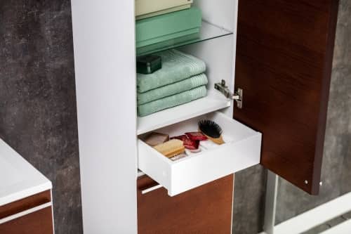 Купить Шкаф-пенал Ravak Clear SB 400 X000000764 R белый/вишня по низкой цене