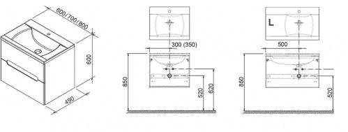 Купить Тумба Ravak SD 700 Classic II X000000908 под раковину латте/белый глянец по низкой цене