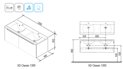 Купить Тумба Ravak Classic SD 1300 X000000422 под раковину белый/белый глянец по низкой цене