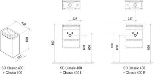 Купить Тумба Ravak Classic SD 400 X000000417 под раковину береза по низкой цене