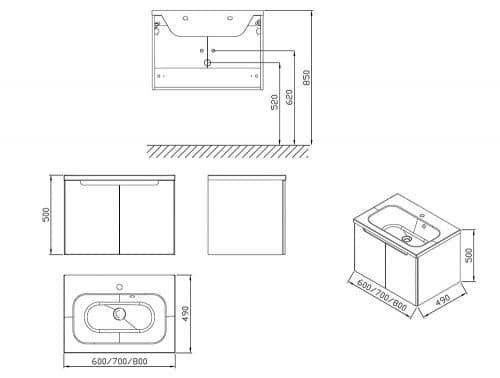 Купить Тумба Ravak SDD Classic 700 X000001091 под раковину латте/белый глянец по низкой цене