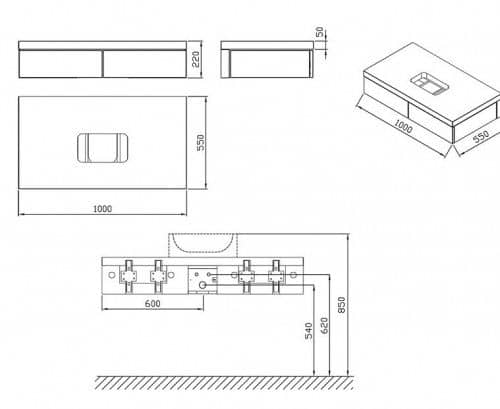 Купить Тумба Ravak SD Formy 1000 X000001033 под раковину дуб по низкой цене