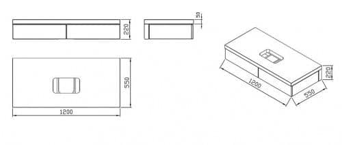 Купить Тумба Ravak SD Formy 1200 X000001037 под раковину орех по низкой цене