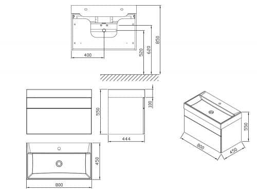 Купить Тумба Ravak SD Natural 800 X000001052 под раковину глянцевая белая по низкой цене