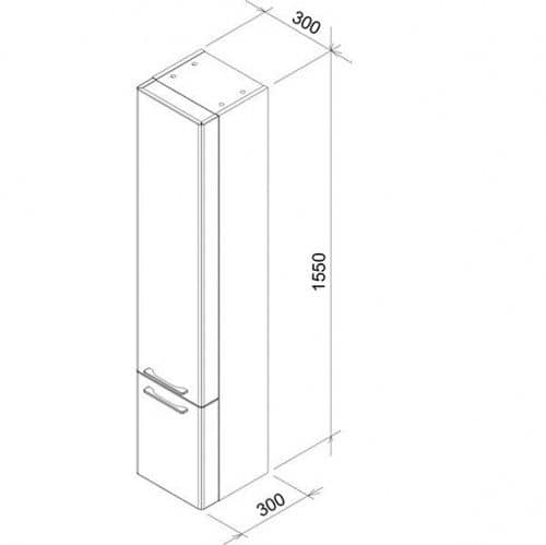 Купить Шкаф-пенал Ravak Ring SB 300 X000000772 L серый по низкой цене