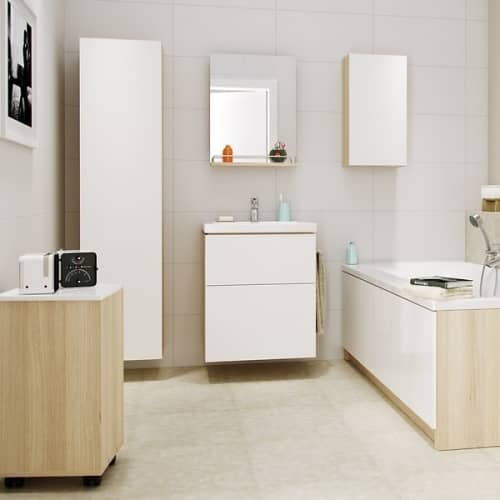 Купить Комод Cersanit Smart 35 B-KD-SMA/Wh Ясень/белый по низкой цене