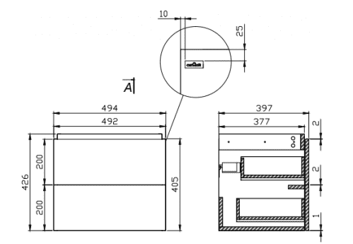 Купить Тумба Cersanit City 50 G-SZ-CITY-CIT50/Gr под раковину серый дуб по низкой цене