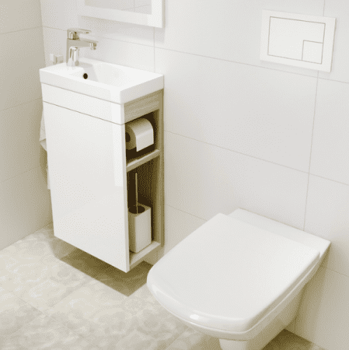 Купить Тумба Cersanit Smart 40 B-SU-SMA-CO40/Wh под раковину Ясень/белый по низкой цене