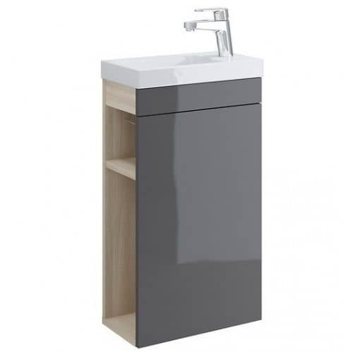 Купить Тумба Cersanit Smart 40 B-SU-SMA-CO40/Gr под раковину Ясень/серый по низкой цене
