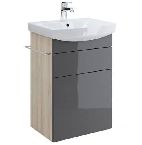 Купить Тумба Cersanit Smart 50 B-SU-SMA-CA50/Gr под раковину Ясень/серый по низкой цене