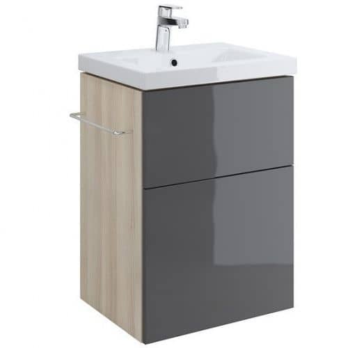 Купить Тумба Cersanit Smart 50 B-SU-SMA-CO50/Gr под раковину Ясень/серый по низкой цене