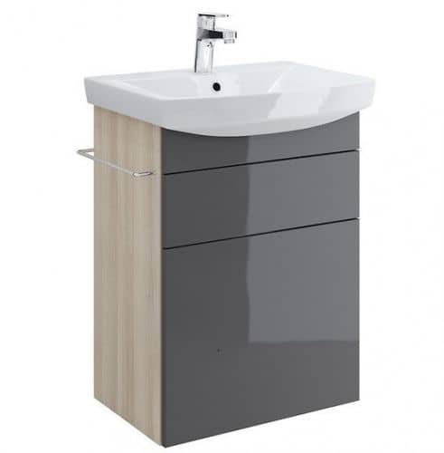 Купить Тумба Cersanit Smart 55 B-SU-SMA-CA55/Gr под раковину Ясень/серый по низкой цене
