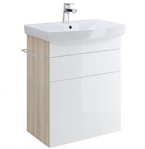Купить Тумба Cersanit Smart 60 B-SU-SMA-CA60/Wh под раковину Ясень/белый по низкой цене