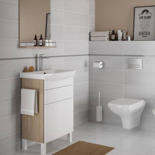 Купить Тумба Cersanit Smart 60 B-SU-SMA-CA60/Wh под раковину Ясень/белый по низкой цене