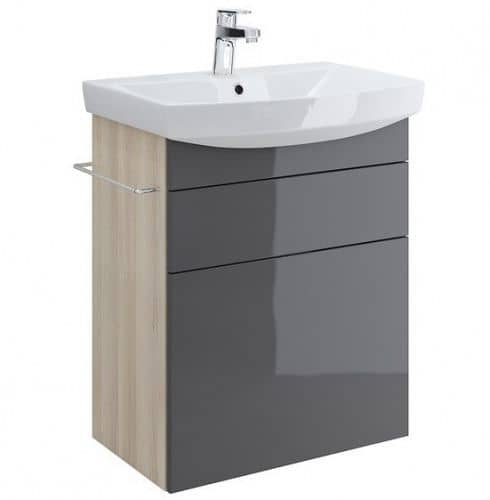 Купить Тумба Cersanit Smart 60 B-SU-SMA-CA60/Gr под раковину Ясень/серый по низкой цене