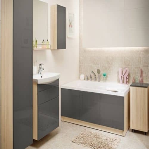 Купить Тумба Cersanit Smart 60 B-SU-SMA-CA60/Gr под раковину Ясень/серый по низкой цене