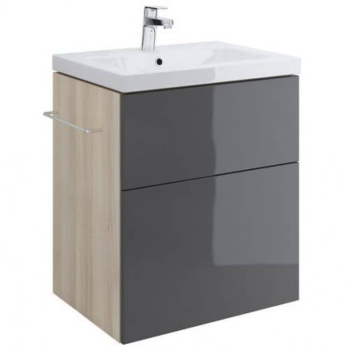 Купить Тумба Cersanit Smart 60 B-SU-SMA-CO60/Gr под раковину Ясень/серый по низкой цене