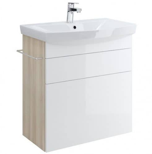 Купить Тумба Cersanit Smart 70 B-SU-SMA-CA70/Wh под раковину Ясень/белый по низкой цене