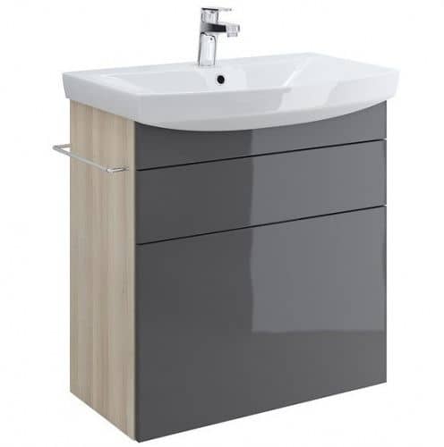 Купить Тумба Cersanit Smart 70 B-SU-SMA-CA70/Gr под раковину Ясень/серый по низкой цене