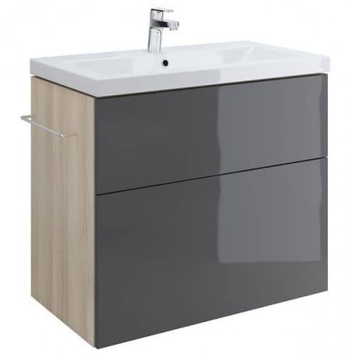 Купить Тумба Cersanit Smart 80 B-SU-SMA-CO80/Gr под раковину Ясень/серый по низкой цене