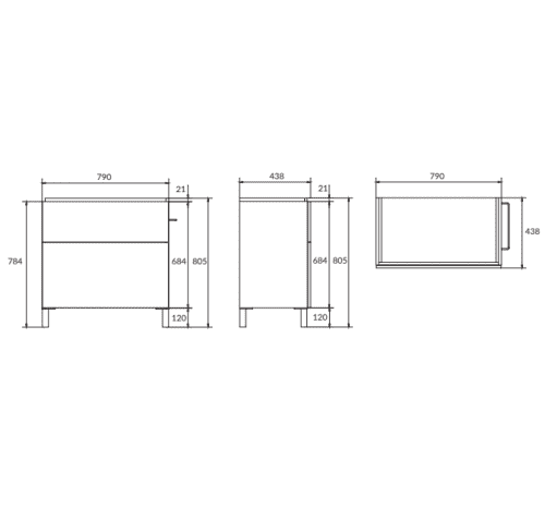 Купить Тумба Cersanit Smart 80 B-SU-SMA-CO80/Gr под раковину Ясень/серый по низкой цене