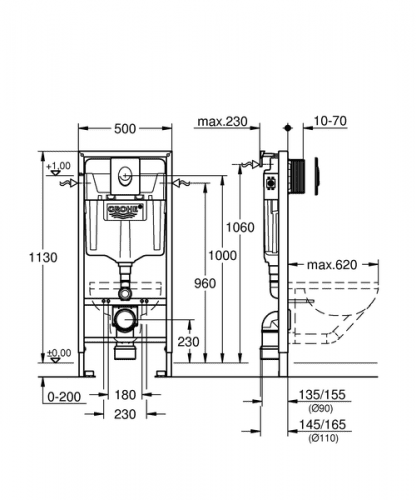 Купить Система инсталляции для унитаза Grohe Rapid SL 38722001 по низкой цене
