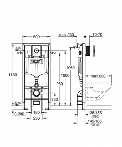Купить Система инсталляции для унитаза Grohe Rapid SL 38813001 по низкой цене