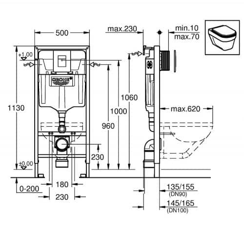 Купить Система инсталляции для унитаза Grohe Rapid SL 38772001 по низкой цене