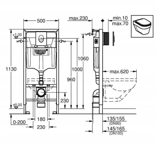 Купить Система инсталляции для унитаза Grohe Rapid SL 38750001 по низкой цене
