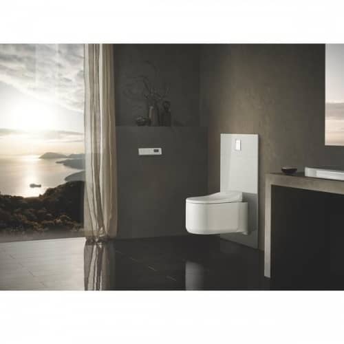 Купить Панель с клавишей смыва Grohe Skate Cosmopolitan 39374LS0 стеклянная белая по низкой цене