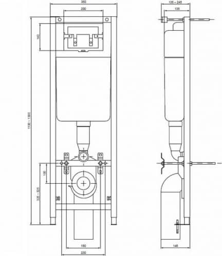 Купить Инсталляция Ideal Standard W3710AA для подвесного унитаза по низкой цене