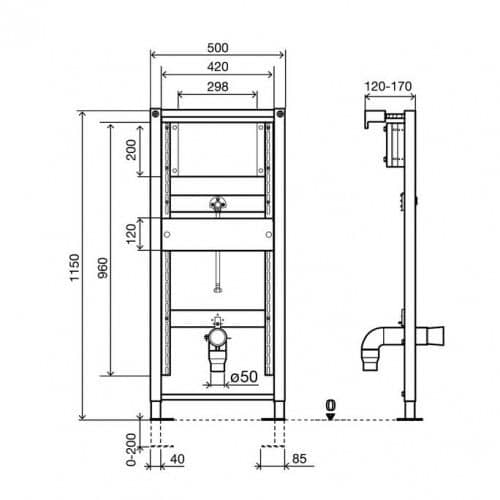 Купить Система инсталляции Oli Urinal 136179 для писсуара по низкой цене