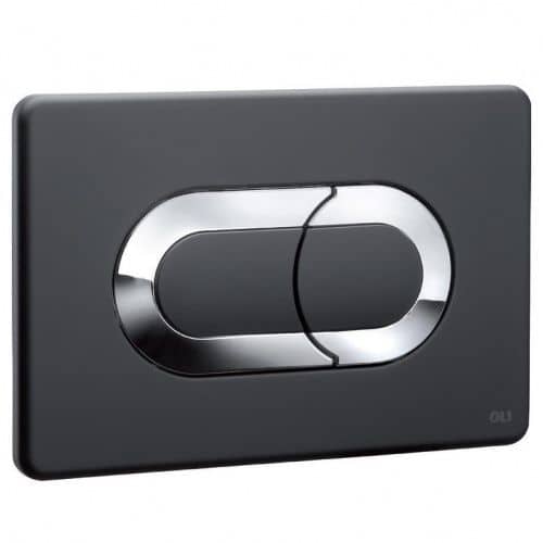 Купить Клавиша Oli Salina 640097 смыва пневматическая черная soft-touch и глянцевый хром по низкой цене