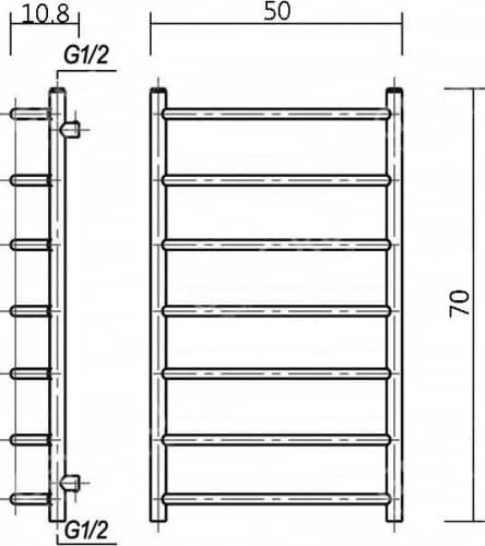 Купить Полотенцесушитель Domoterm Лаура бронза П7 водяной 500х700 мм по низкой цене