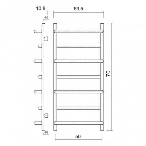 Купить Полотенцесушитель Domoterm Орфей бронза П7 водяной 400х700 мм по низкой цене